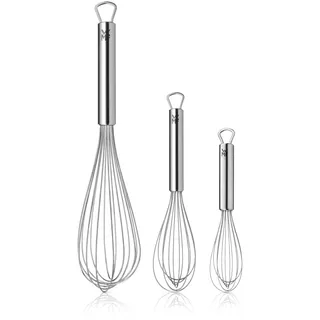 WMF Schneebesen Set 3-teilig, Schneebesen Edelstahl teilmattiert, Rührbesen, Quirl, spülmaschinengeeignet