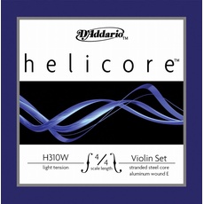 D'Addario Helicore Geigensaiten - Violine Saiten Geige 4/4 - H310W-4/4L Violine Saitensatz mehrfach verdrillter Stahlkern 4/4 Light