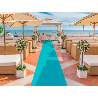 Primaflor-Ideen in Textil Läufer »PODIUM, Made in Belgium« rechteckig 2,6 mm Höhe Breite 200 cm, Nadelfilz, Uni-Farben, ideal für Veranstaltungen, blau