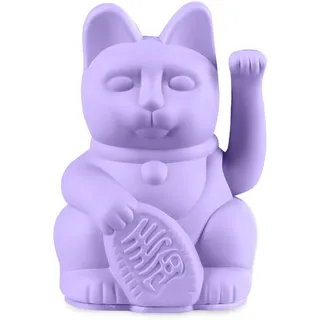 donkey Lucky Cat Mini Lilac - Japanische Glücksbringer Winkekatze in Lila, Bedeutung Optimismus, 10 cm