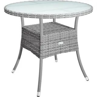 Polyrattan Tisch Grau Ø80cm