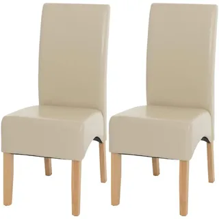 MCW Esszimmerstuhl Kunstleder beige 2er-Set