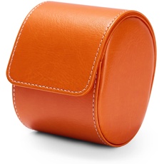 Oirlv Luxus PU Leder Uhrenetui Uhrenrolle Aufbewahrungsetui Für Geschenkbox für Weihnachten Jubiläum Geburtstag(Orange)