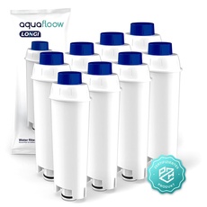 Aquafloow LONGI 8x Wasserfilter für Delonghi Kaffeemaschinen Ersatz für DeLonghi DLSC002, SER3017 & 5513292811 Kompatibel mit ECAM, ESAM, ETAM Serie | für De'Longhi Kaffeevollautomat Pflege und Schutz