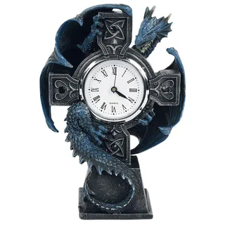 Nemesis Now B3602J7 Draco Uhr Anne Stokes 17,8 cm, Harz, Blau, Einheitsgröße