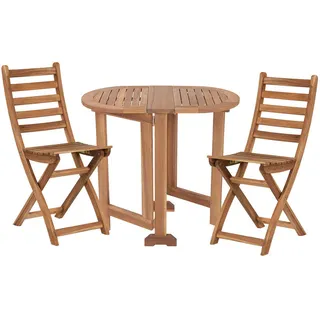 Butlers Gartenmöbel-Set (3-teilig) Lodge , Braun , Holz , Gartenmöbel, Gartengarnituren, Gartenmöbel-Sets