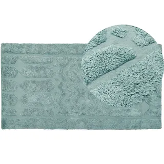 Beliani Teppich SIRNAK mintgrün 80 x 150 cm Baumwolle