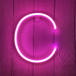 ENUOLI LED Neon Buchstaben Lichter Rosa Neonschild Leuchten Buchstaben Neonschild Batterie/USB Beleuchtete Buchstaben Neon Nachtlicht Dekor für Kinderzimmer,Hochzeit,Weihnachten,Valentinstag(C)