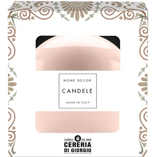 Dekorative lackierte Kugelkerze Durchmesser 10 cm - Brenndauer 49 Stunden - Farbe Puder - Geschenkbox - Cereria Di Giorgio