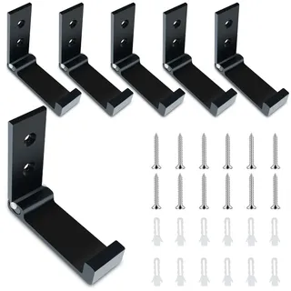 NVGFTG 6 Stück Faltbare Kleiderhaken Wand Klappbarer Wandhaken Schwarz Faltbare Wandgarderobe Garderobenhaken Klappbar Klapphaken Faltbarer Haken, für Kleiderschrank Bad Küche Hängende Gegenstände
