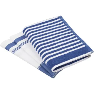 Ross Geschirrtuch "Exclusiv", 1x Küchen-Frottiertuch (Streifen) und 2 Geschirrtücher, (Gartenkräuter), blau,