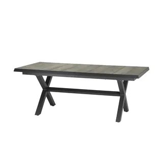 Siena Garden Sincro Ausziehtisch 200/260 x 100 x 77 cm Anthrazit/Natur-Grau