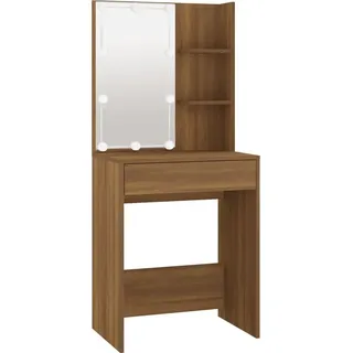 vidaXL Schminktisch mit LED Braun Eichen-Optik 60x40x140 cm - Braun