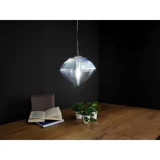 Pendelleuchte GREENWICH Rauchglas blau Ø26cm