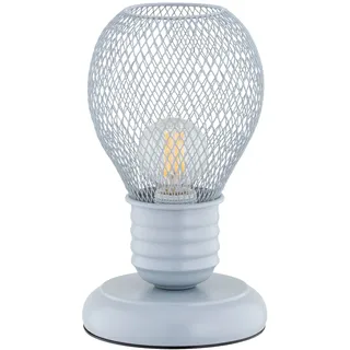 Tischlampe Tischleuchte Kinder h: 21 cm Grau Metall E14 Kabelschalter HIRTA