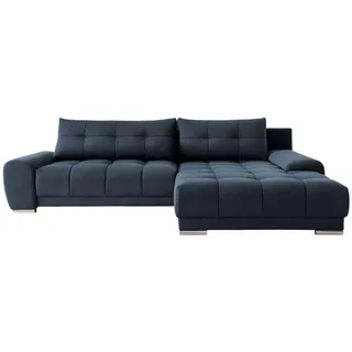 Kaiser Möbel Ecksofa Wave Mit Schlaffunktion, Stoff Soro, Dunkelblau Rechts , Holz , 281x105 cm , Wohnzimmer, Sofas & Couches, Wohnlandschaften, Ecksofas