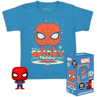 Funko & Tee: Marvel-Holiday Spiderman - Spider-Man - L - Captain America 3 - T-Shirt - Kleidung Mit Vinyl-Minifigur Zum Sammeln - Geschenkidee - Spielzeug Und Kurzärmeliges Top Männer