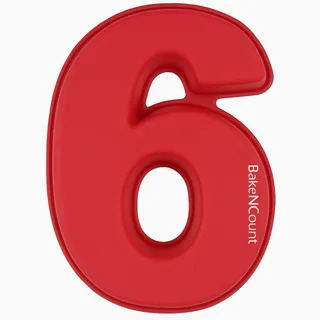BakeNCount Silikon Zahlen Backform – Zahlenkuchen-Formen für Geburtstag & Jubiläum – BPA-frei, backofenfest, spülmaschinenfest – Number Cake (Zahl 6)