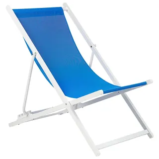 Beliani Gartenliege 95 x 60 x 79 cm Blau/Weiß