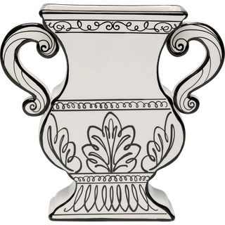 Kare Design Vase Favola, schwarz/weiß, Blumenvase, Dekorationsvase, Gefäß für Blumen, Tischvase, 24cm