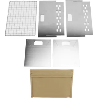 Klapper Holzkohle Grill Edelstahl Mini abtrennbarer tragbarer Grill für Outdoor Camping