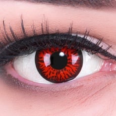 Meralens 1 Paar farbige rote Crazy Fun red demon Jahres Kontaktlinsen.Topqualität zu Fasching und Karneval mit gratis Kontaktlinsenbehälter ohne Stärke