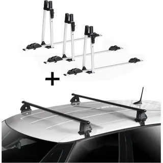 3x VDP Fahrradträger ALU Premium + Dachträger VDP EVO Stahl kompatibel mit für Renault Laguna II 5 Türer 2001-2007