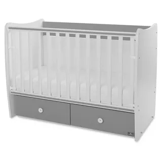 Lorelli Babybett MATRIX NEW Kinderbett 120 x 60 cm, 2 Ebenen, 2 Schubladen - Grau