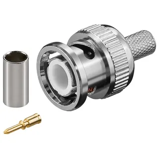 goobay BNC-Crimpstecker für RG59/U-Kabel, mit vergoldetem Pin, 1 Stück