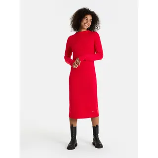 Strickkleid LIEBLINGSSTÜCK "LillemorL", Damen, Gr. 34, N-Gr, rot, Strick, Obermaterial: 47% Wolle, 38% Viskose, 10% Polyamid, 5% Kaschmir, clean, unifarben, kniebedeckend, hoch geschlossener Ausschnitt, Kleider Strickkleid, mit kurzem Stehkragen