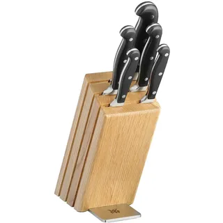 WMF Spitzenklasse Plus Messerblock bestückt 6-teilig, Messer-Block/Besteck-Set, Edelstahl, Kunststoff, Edelstahl, Schwarz, Spitzenklasse Plus