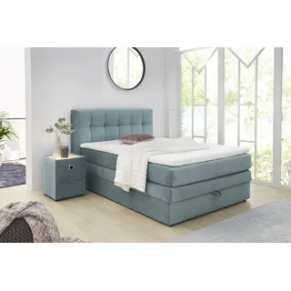 Jockenhöfer Gruppe Boxspringbett »Amy« mit Bettkasten und Kaltschaum-Topper, erhältlich in 140 & 180cm Breite, grün