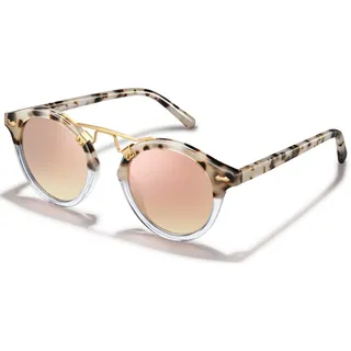 CARFIA Damen Runde Sonnenbrille UV400 Polarisiert Schmales Gesicht Trendy Metal Bridge Frauenbrillen