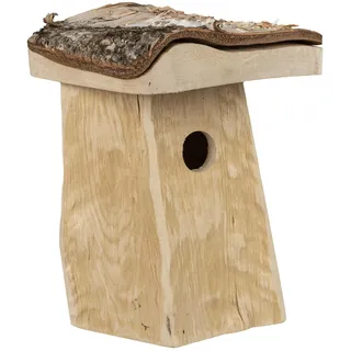 Windhager Nistkasten Log Cabin | abnehmbares Dach | Einflugloch Ø 28 mm, aus Birkenholz | Vogelhaus für Meisenarten, Vogelnistkasten zum Aufhängen, Brutkasten für Vögel, Nisthilfe | langlebig