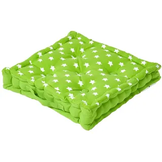 Homescapes Sitzkissen Sterne grün 40/40/8 cm , Textil , Stern/Sternzeichen , Füllung: Polyester , Quadratisch , 40x8x40 cm , Oeko-Tex® Standard 100 , Heimtextilien, Wohntextilien, Kissen