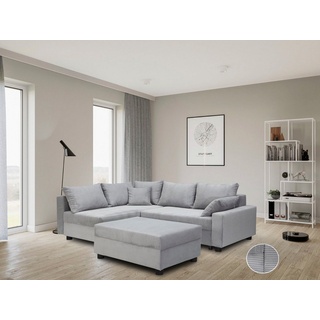 Collection AB Ecksofa »Parma L-Form«, mit Schlaffunktion und Bettkasten, inklusive Kissen, Bonellfederkern, grau