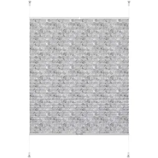 GARDINIA Easyfix Plissee, Blickdichtes Faltrollo zur Befestigung ohne Bohren und Schrauben, Individuell verstellbar, 50 x 130 cm, Grau Camouflage