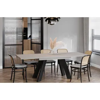 ENDO-Moebel Esstisch COMO 130-210cm Esszimmertisch Küchentisch ausziehbar erweiterbar - Kaschmir Beige - 130-210 cm X 76 cm X 80 cm