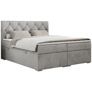 MKS Boxspringbett 160 x 200 cm H4 Hellgrau