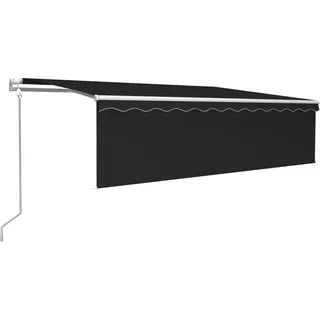 vidaXL Markise Automatisch Einziehbar mit Volant 5x3 m Anthrazit - Schwarz