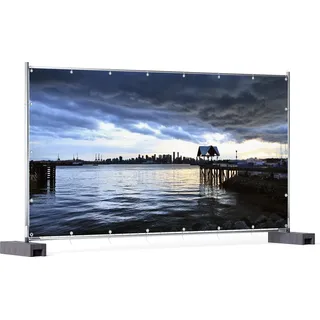 Wallario XXL Outdoor-Poster für Garten oder Balkon, Motiv Blick über das Wasser auf Vancouver, in ca. 340 x 173 cm - Blau