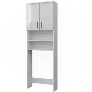 Vicco Waschmaschinenschrank Irma Weiß Hochglanz 64 x 191 cm Badezimmer,