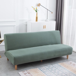 Armlose Futon Sofa Bett bezüge - Hochelastische weiche Klappsofabezüge ohne Armlehnen, armloser Schlafsofa-Überwurf, Couch Sofa Schutz passend für 2-3-Sitzer Klappsofa (Weave Cyan)