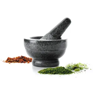 LACOR 60512 Mörser Und Stampfe Der Granit, Stein, grau, 12 x 12 x 8 cm