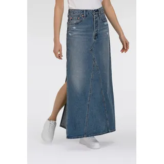 Jeansrock LEVI'S "ICONIC LONG SKIRT", Damen, Gr. 27, verified vintage ski, Denim/Jeans, Obermaterial: 100% Baumwolle, A-Linie knöchellang, Röcke Jeansrock, im Five-Pocket Style