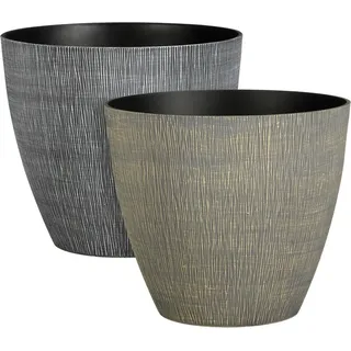 Mica Decorations Topf Mambo 2-fach Sortiert 29 cm x Ø 32,5 cm Grau/Grün