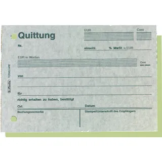 Herlitz 402 Quittungsblock A6 quer 2x40 Blatt