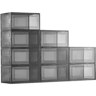 Vevor Schuhaufbewahrungsbox 9-tlg. klar + schwarz