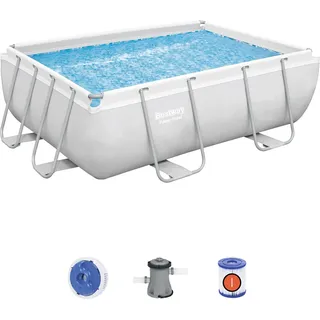 BESTWAY Power Steel Aufstellpool rechteckig 282 x 196 x 84 cm inkl. Filterpumpe