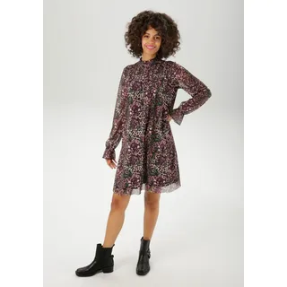 Aniston CASUAL Blusenkleid Rosa Leo/Blumen 46